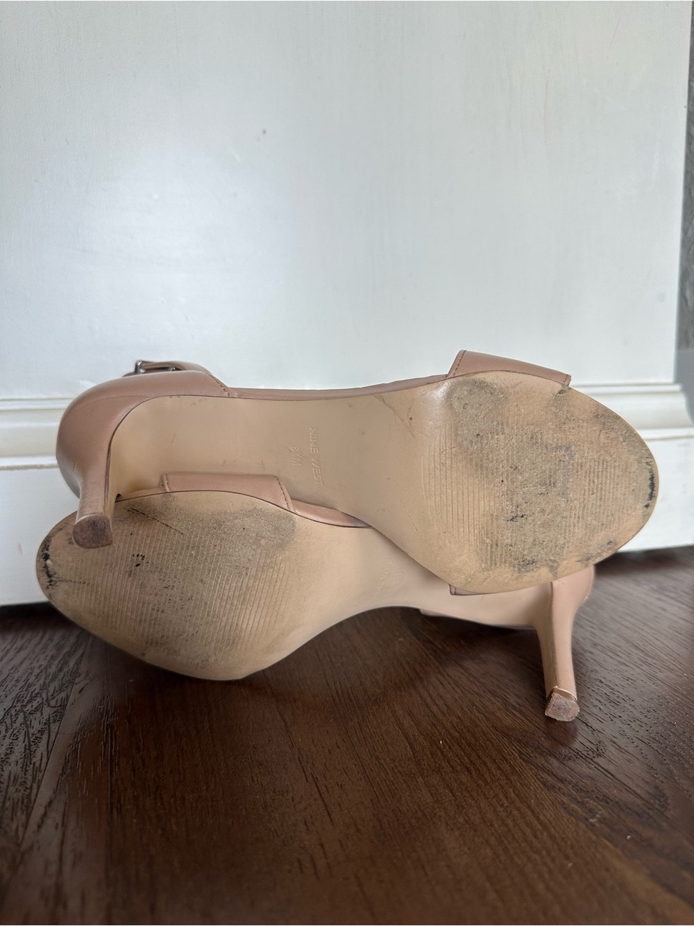 Nine West Nude Ankle-Strap Heels 8.5 - Picture 5 of 6
